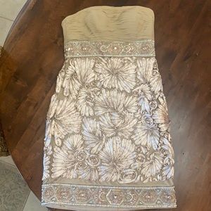 Mother of the Bride beaded dress. Very detailed. Elegant.